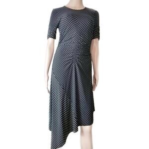 TOPSHOP | Polka-dot Asymmetrical Dress with Stretch and Shirring 50s Retro